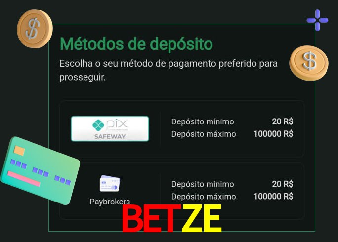 O cassino BETZE oferece uma grande variedade de métodos de pagamento